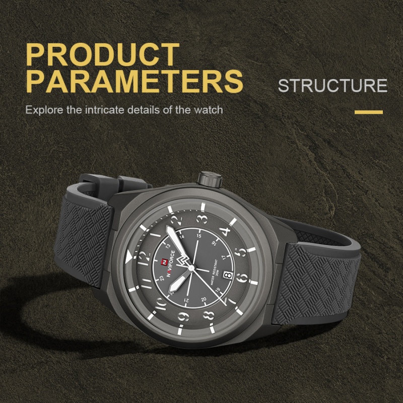 Outdoor Sport Smart Watch - NAVIFORCE Heren quartz kalenderhorloge 3ATM waterdichte