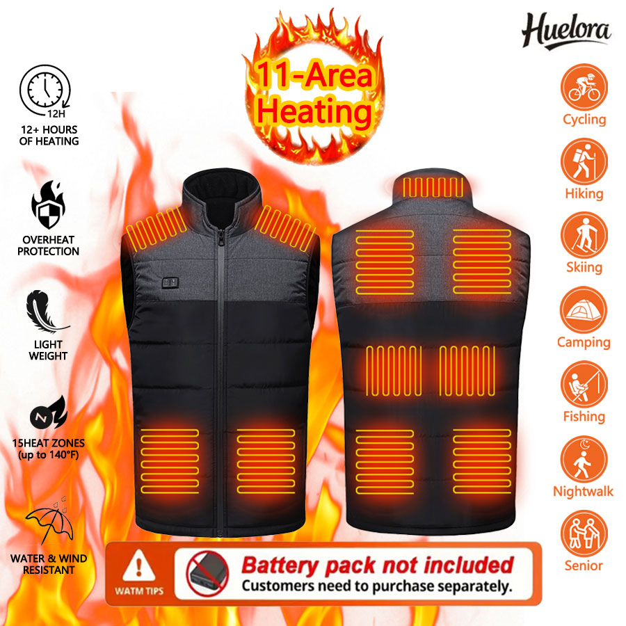 Outdoor Sport Coat - 11-gebied verwarmd vest met opstaande kraag
