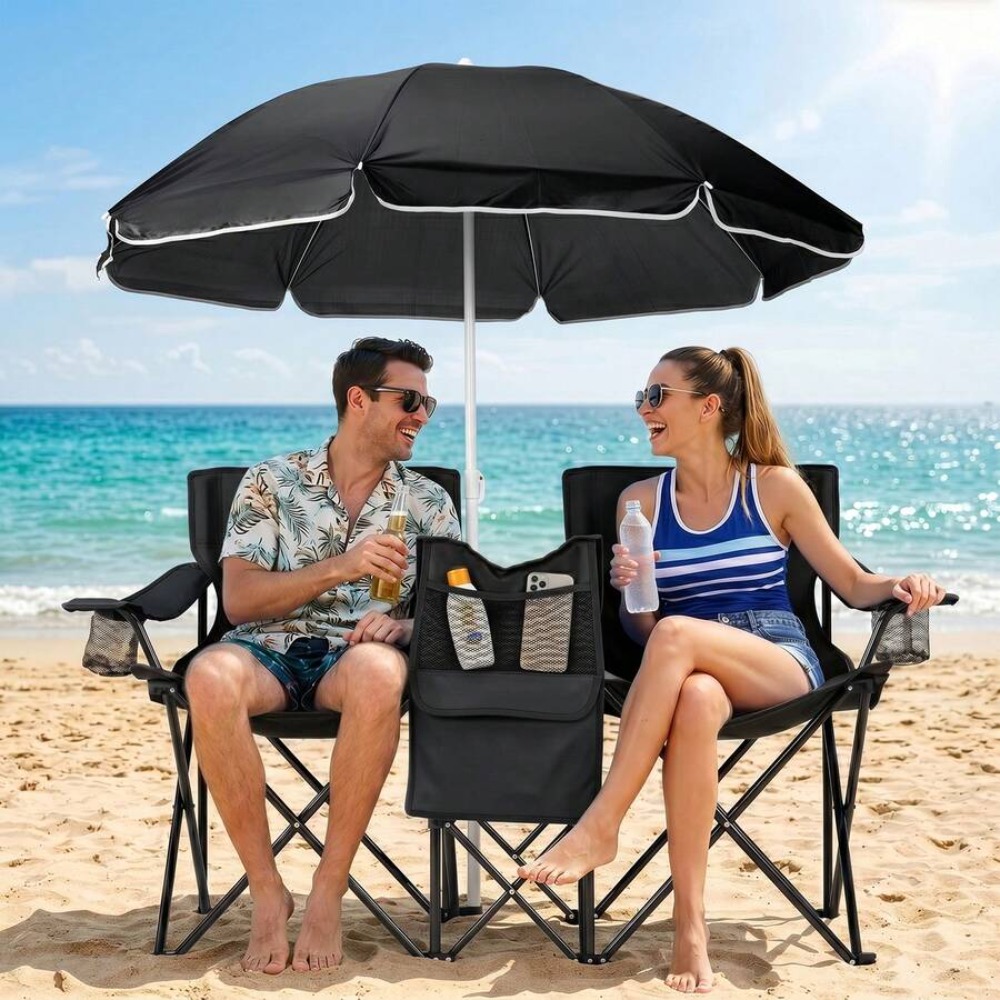 XL Dubbele Opvouwbare Visstoel - Outdoor Sports Umbrella recensie en prijs